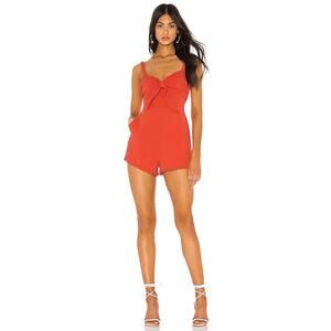 Majorelle Joyce Romper Women's XL Red Rayon Bow Casual Minimalist Stretch NWT